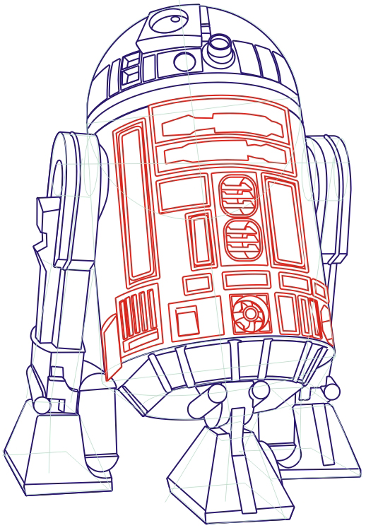 How To Draw R2d2 From Star Wars Step By Step Tutorial How To Draw Dat