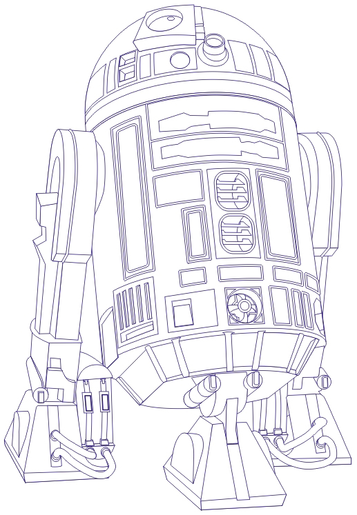 How to Draw R2-D2 from Star Wars Step by Step Tutorial