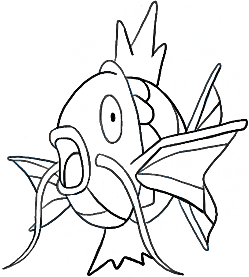 How to Draw MagiKarp from Pokemon in Simple Steps