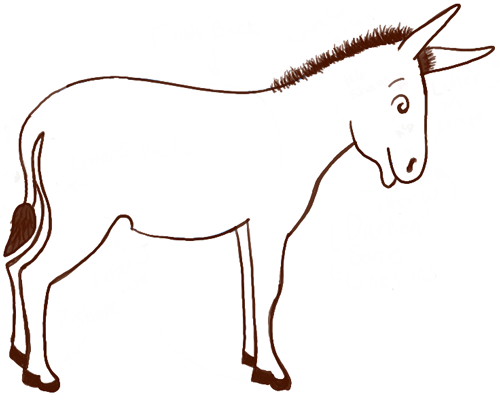 How to Draw Cartoon Donkeys with Simple Steps Lesson