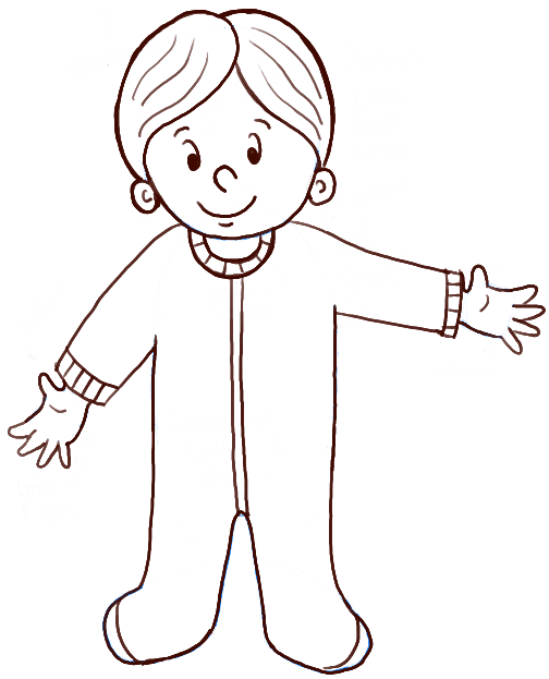 How to Draw Cartoon Toddlers with Footsie Pajamas On