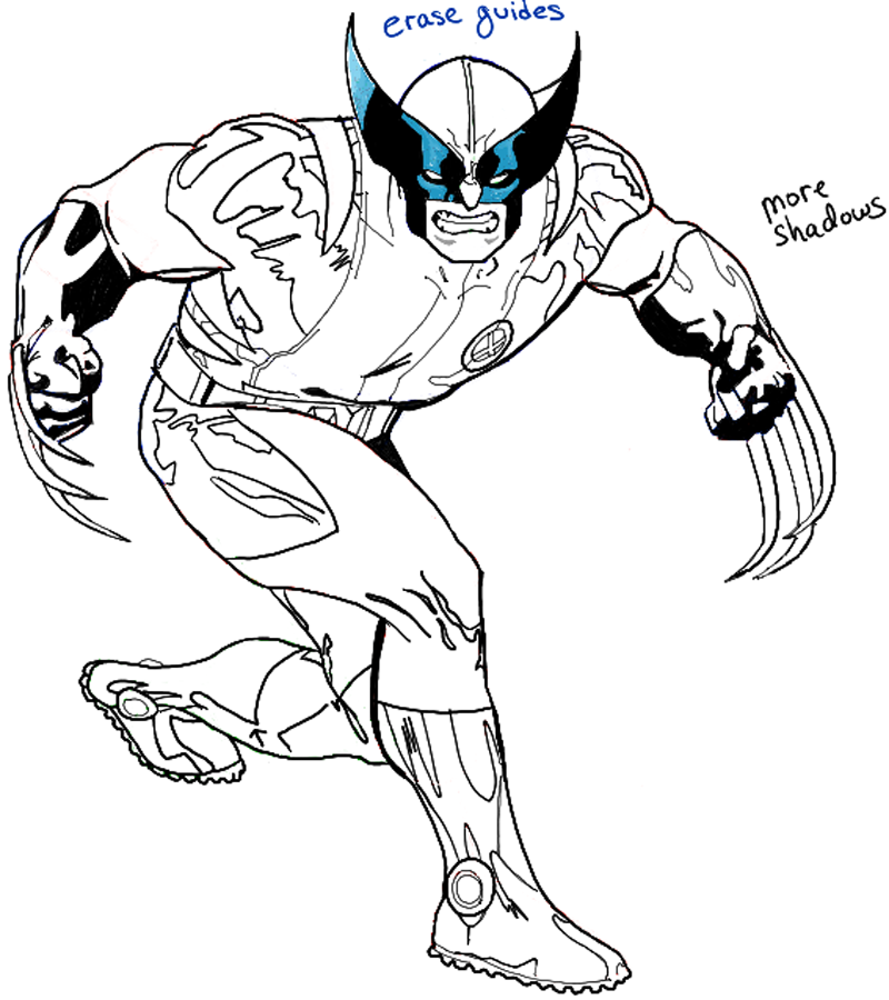 How to Draw Wolverine from Marvel Comics Step by Step Drawing Tutorial