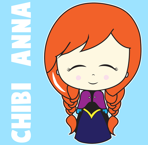 How to Draw a Chibi Cutesy Cartoon Anna from Disney's Frozen with Simple Step by Step Drawing Tutorial