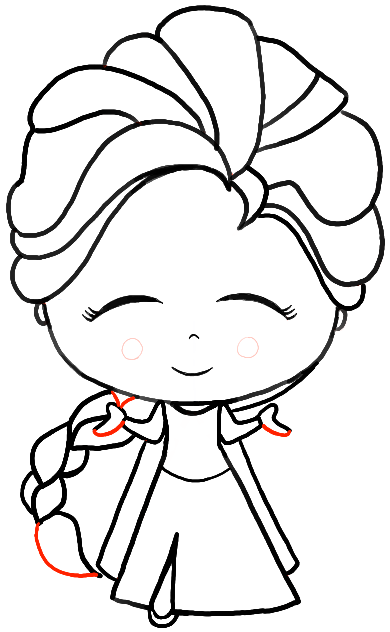 How to Draw a Chibi Baby Elsa from Frozen with Easy Steps