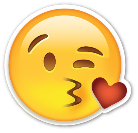 Finished Colorized Kissey Face Emoji