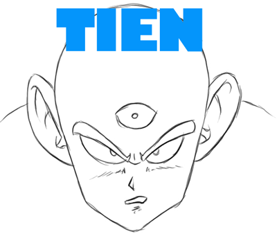 How to Draw Tien from DragonBall Z in Simple Steps