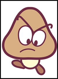 How to Draw Goomba from Super Mario Bros (Chibi / Kawaii / Baby Style) Easy Step by Step Drawing Tutorial