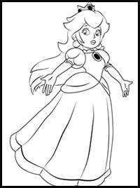 How to Draw Princess Peach from Super Mario