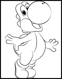 How to Draw Yoshi from Super Mario