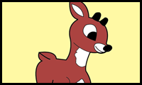 How to Draw Rudolph the Red Nosed Reindeer Step by Step Drawing Lessons for Christmas