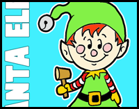 How to Draw Cartoon Christmas Elf