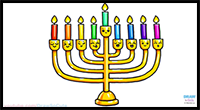How to Draw a Menorah Easy | Hanukkah