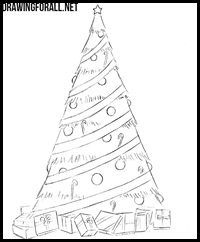 how to draw a christmas tree