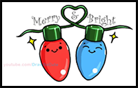 How to Draw Christmas Holiday Lights