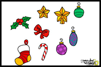 How to Draw Christmas Decorations