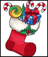 How to Draw a Christmas Stocking
