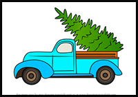 How to Draw Christmas Car