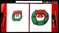How to Draw a Christmas Wreath