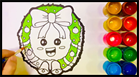 How to Draw and Color a Cute Christmas Wreath