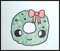 How to Draw Christmas Wreath for Kids