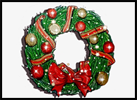 How to Draw Christmas Wreath