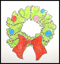 Christmas Wreath Drawing