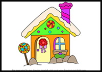 How to Draw Christmas Gingerbread House