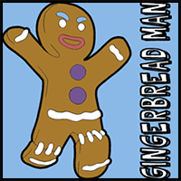 How to Draw Gingerbread Man from Shrek with Easy Steps Drawing Lesson