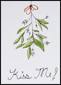 How to Draw Mistletoe Tutorial