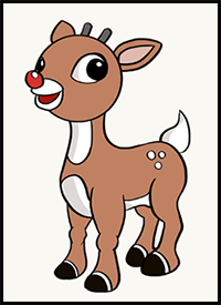 How to Draw Rudolph the Red-Nosed Reindeer