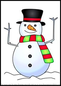 How to Draw Christmas Snowman