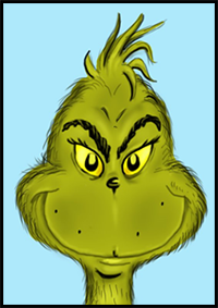 How to Draw the Grinch Face