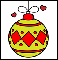 How to Draw a Christmas Ornament Easy