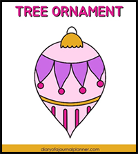 How to Draw a Christmas Tree Ornament - Easy Christmas Tree Ornament Drawing to Try