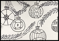 How to Draw Christmas Balls: Patterns and Line Designs By Fifth Grade Kids!
