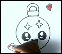 How to Draw Christmas Tree Ball Step by Step