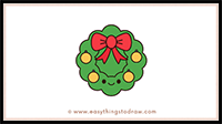 How to Draw a Christmas Wreath Step by Step - Easy and Fun Holiday Drawing Tutorial for Kids