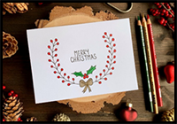 Draw A Simple Christmas Wreath With A Black Marker