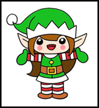 How to Draw a Christmas Elf