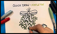 How to Draw Mistletoe (Easy) - Quick Draw for Kids