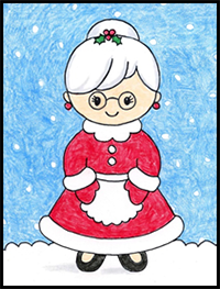 How to Draw Mrs. Claus: Easy Step-by-Step Art Lesson for Kids