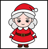 How to Draw Mrs. Claus Easy | Christmas Drawing