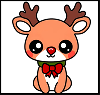 How to Draw a Cute Christmas Reindeer Easy