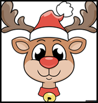 How to Draw a Reindeer Face