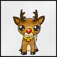 How to Draw Rudolph the Red Nosed Reindeer