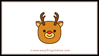 How to Draw a Cute Rudolph the Red-Nosed Reindeer Step by Step – Fun Christmas Drawing Guide for Kids