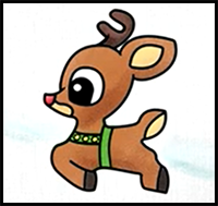 How to Draw Rudolph the Red-Nosed Reindeer