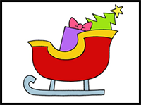 How to Draw Santa’s Sleigh for Kids