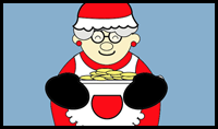 How to Draw Mrs. Clause for Christmas with Easy Step by Step Drawing Tutorial