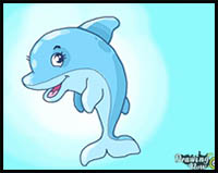 how to draw a cute dolphin